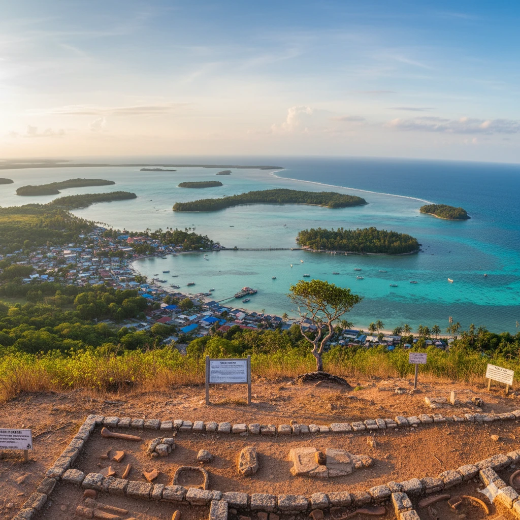 cliffside view from Bukit Tengkorak with ocean in distance - KF Car Rental Tawau